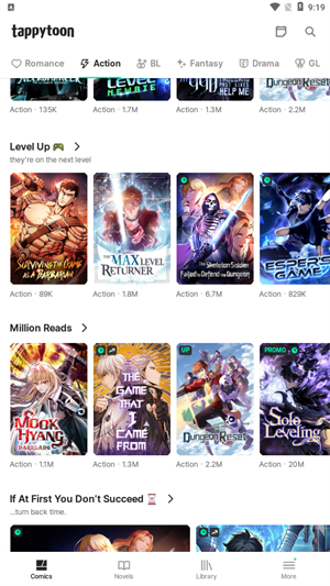 Tappytoon官方免费安装版使用方法2