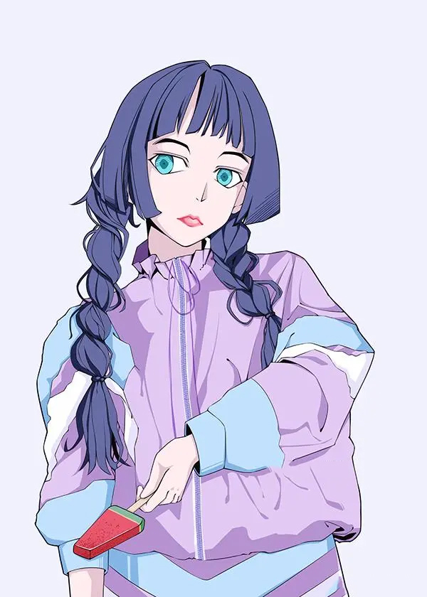 板绘日系清新卡通少女人像插画截图4