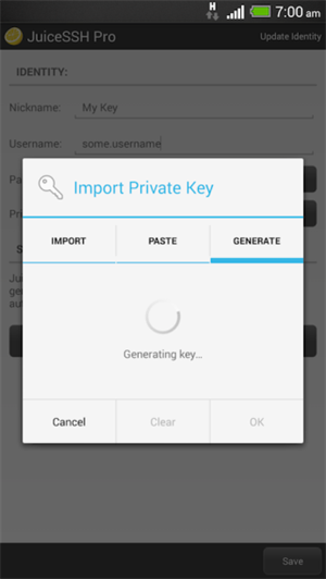 如何在 JuiceSSH 中生成 SSH 密钥截图3