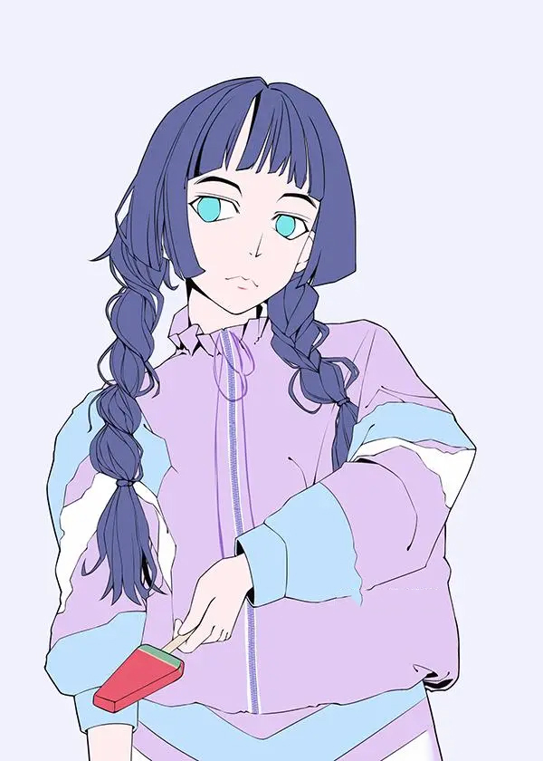 板绘日系清新卡通少女人像插画截图3