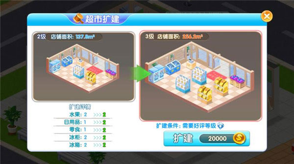 怎么升级超市3