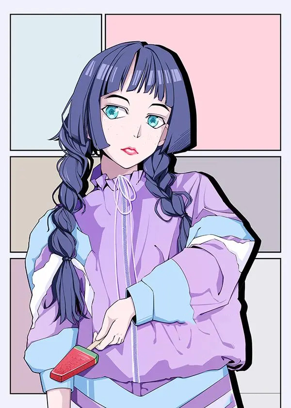 板绘日系清新卡通少女人像插画截图6
