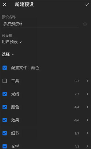 LR手机版怎么预设保存DNG格式文件10