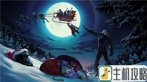 《巫师》官推发布圣诞贺图 杰洛特拯救圣诞老人插图1